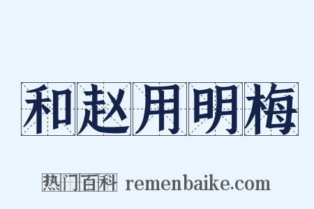 和赵用明梅是什么意思的图片